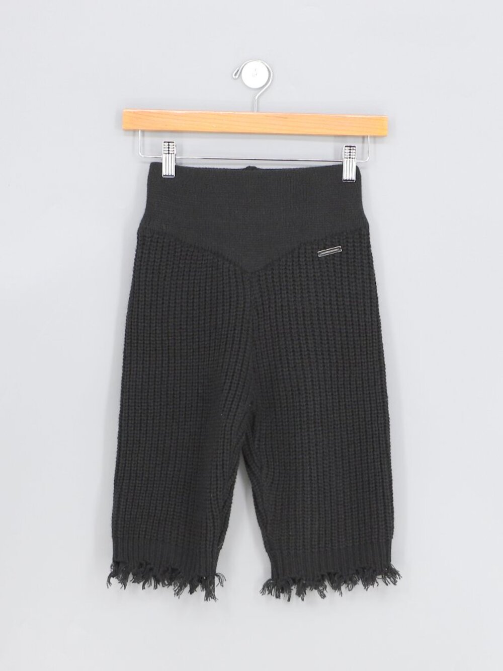 Maniere De Voir Black Knit Shorts Elastic Waist Size XS